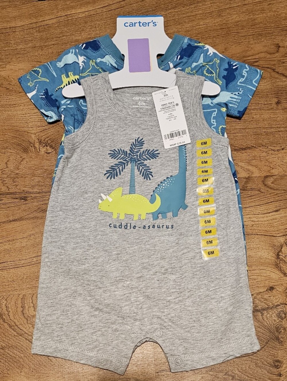 Carter's 6 Month Dinosaur Rompers